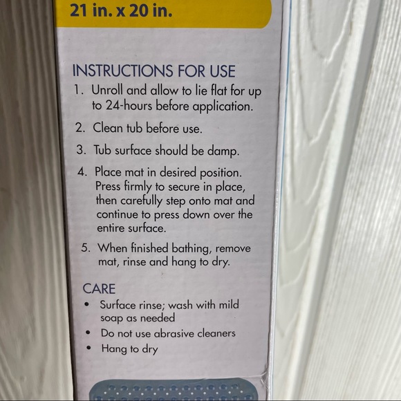 Theracare Shower Mat 21” x 20” Square Walk In Showers NEW Blue Non-Slip - Picture 5 of 9